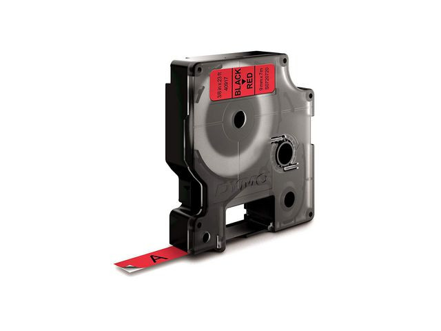 Tape DYMO D1 9mm svart på röd