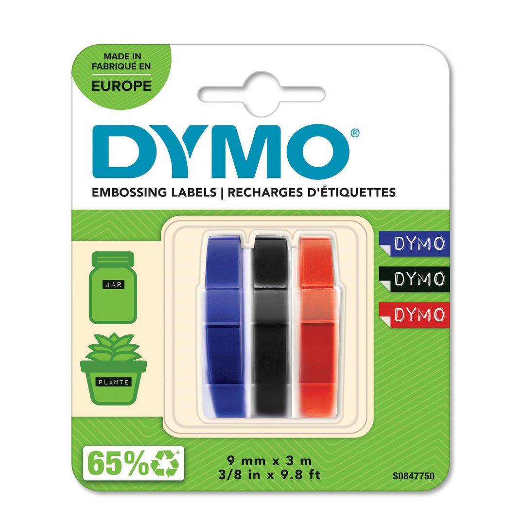 BildePräglingsband DYMO 9mmx3m r-b-s 3/fp