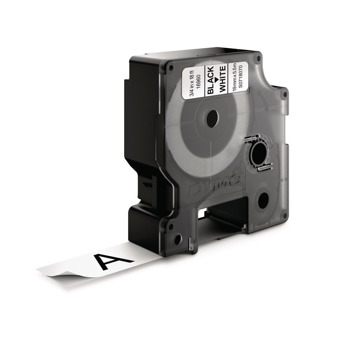 BildeTape DYMO D1 19mm perm. svart på vit