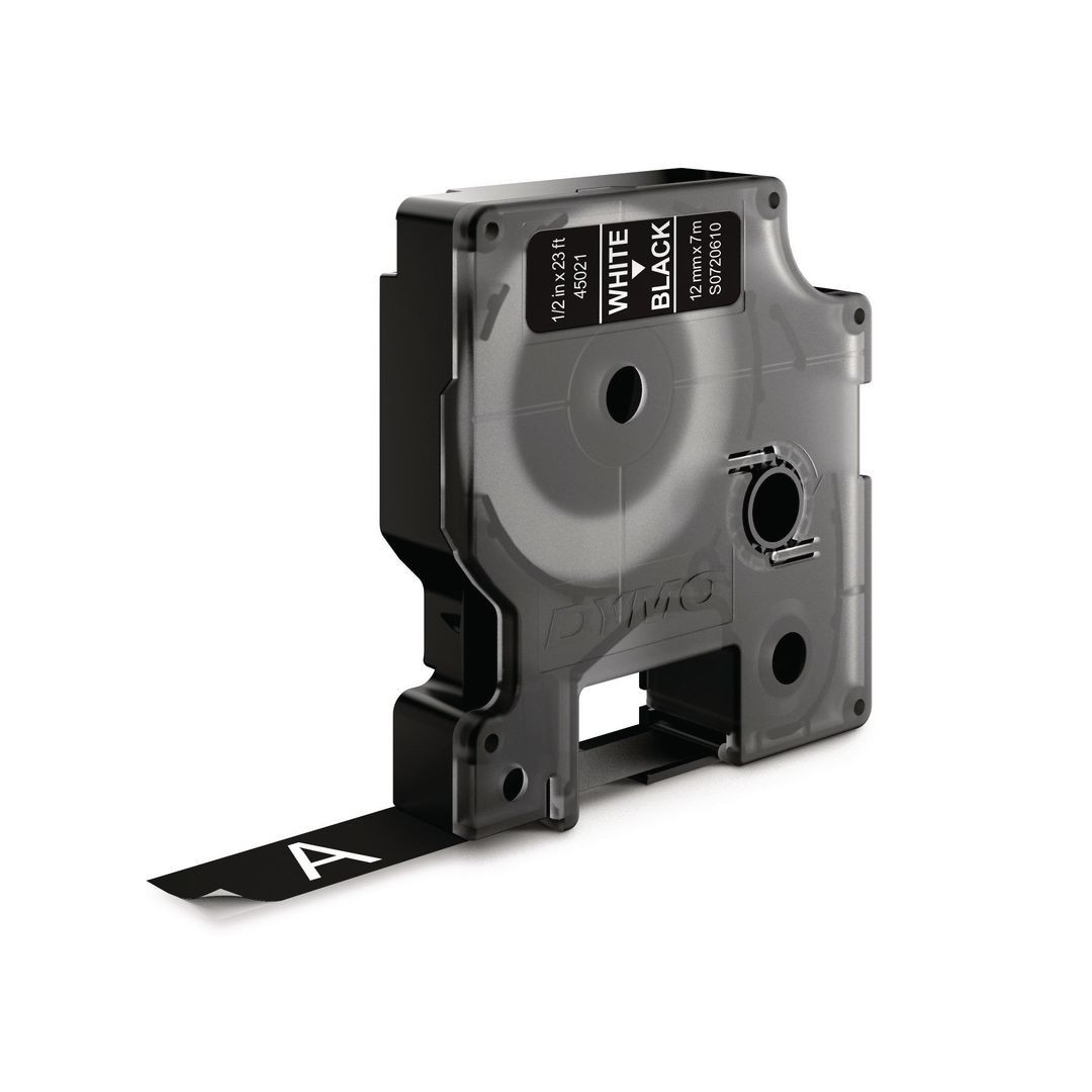 BildeTape DYMO D1 12mm vit på svart