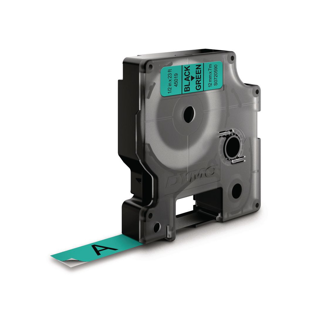 BildeTape DYMO D1 12mm svart på grön