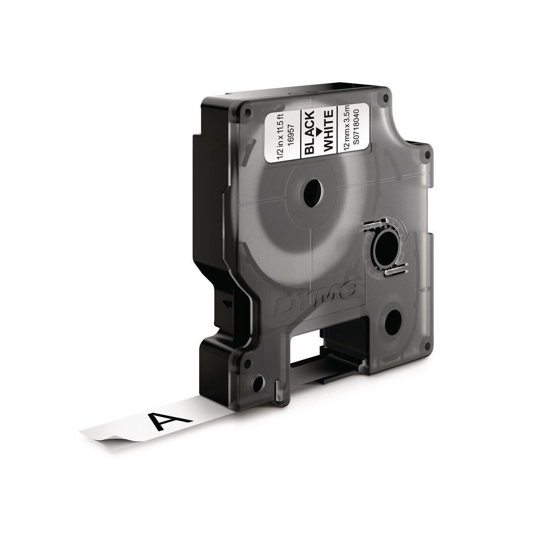 BildeTape DYMO D1 12mm nylon svart på vit
