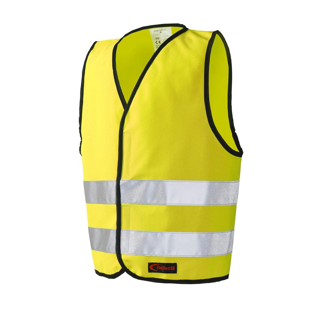 BildeReflexväst Barn med Kardborre XS gul