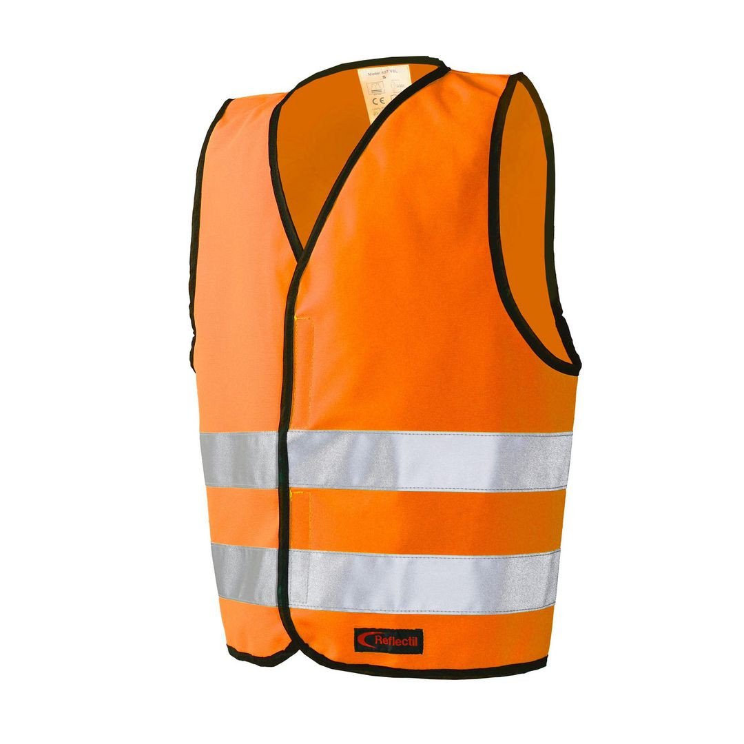 BildeReflexväst Barn med Kardborre XS orange