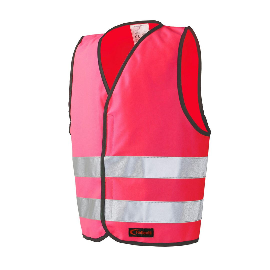 BildeReflexväst Barn med Kardborre XS rosa