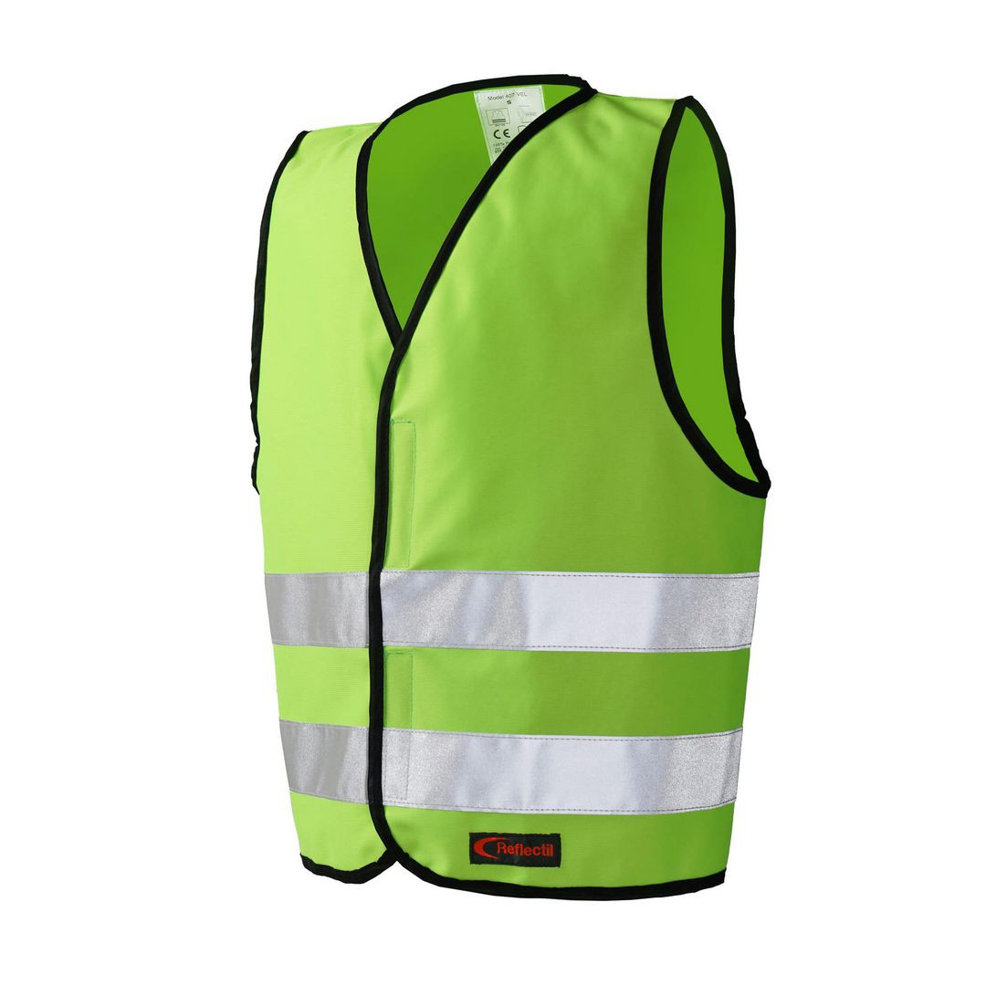 BildeReflexväst Barn med Kardborre S grön