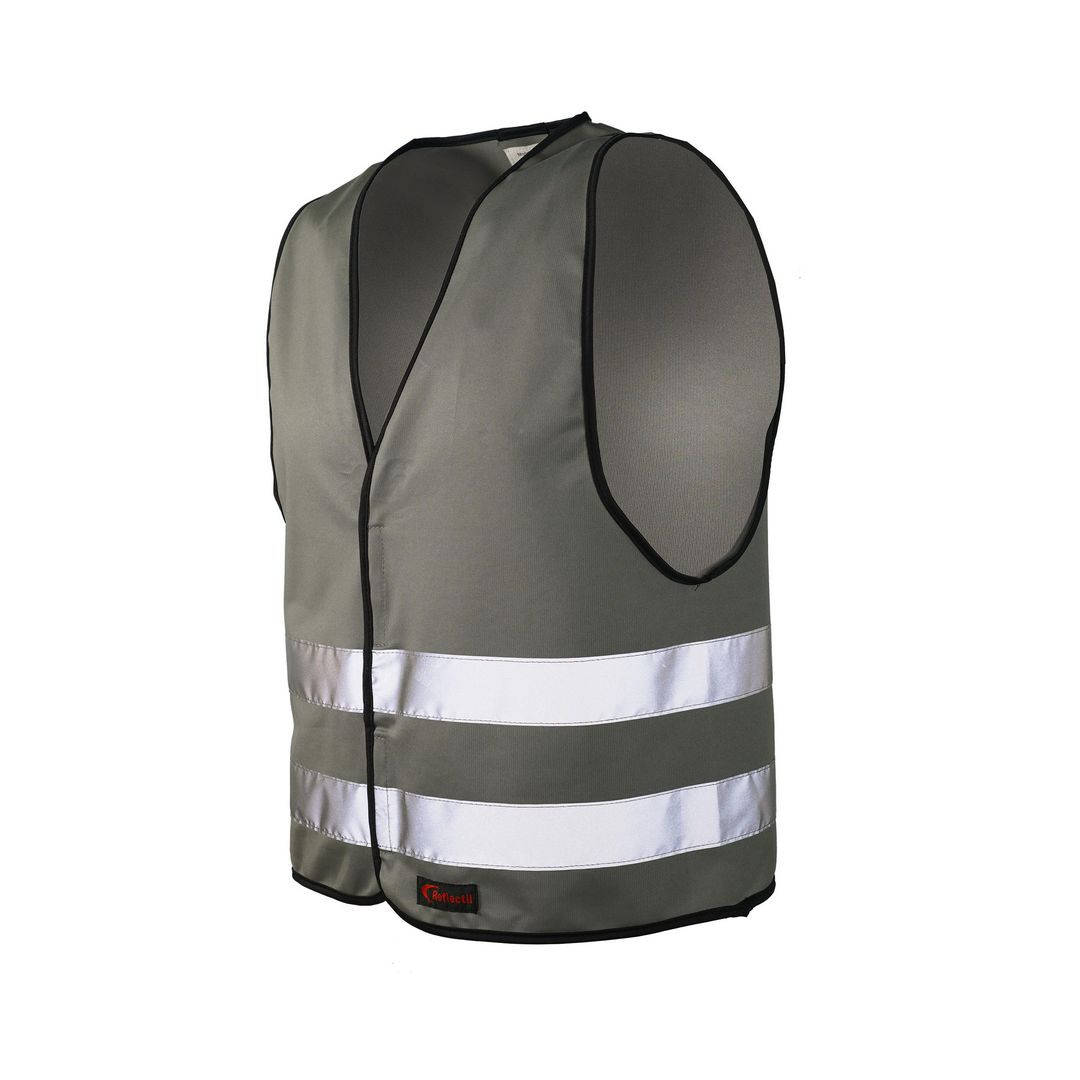 BildeReflexväst med Kardborre M Grå