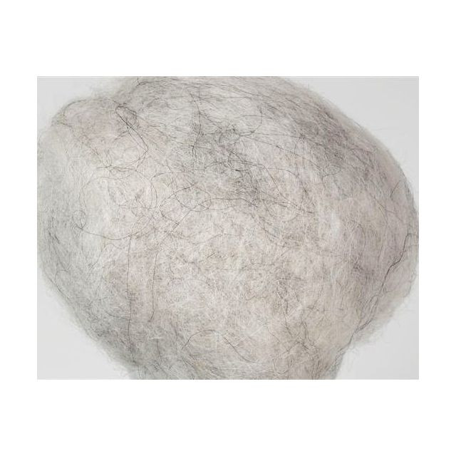 BildeKardad ofärgad ull 1kg ljusgrå