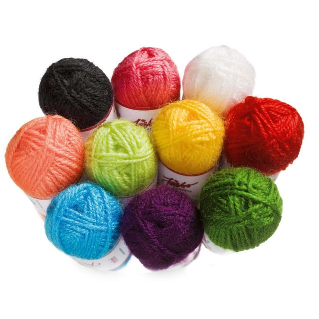 BildeAkrylgarn mini 10 färger