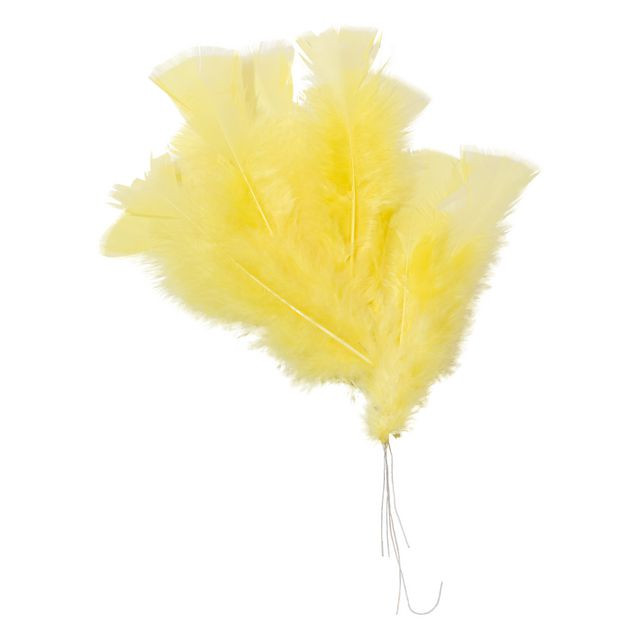 BildeFjädrar 120-150mm gula 48/fp