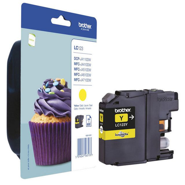BildeBläckpatron BROTHER LC123Y gul