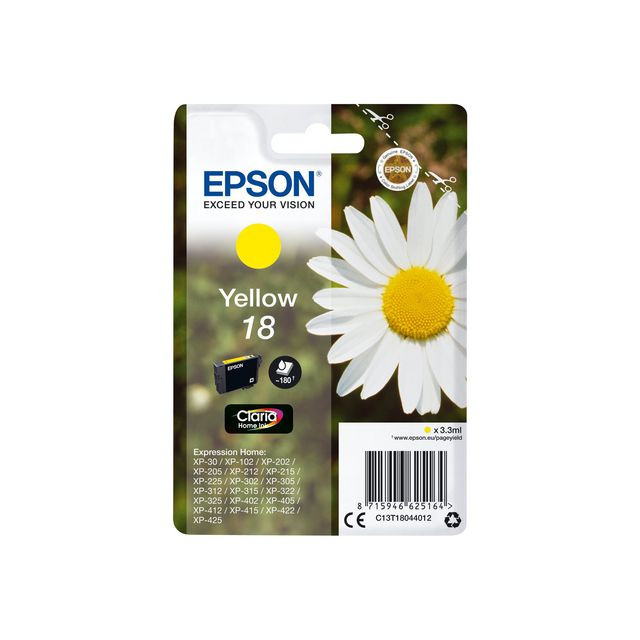BildeBläckpatron EPSON C13T18044012 gul