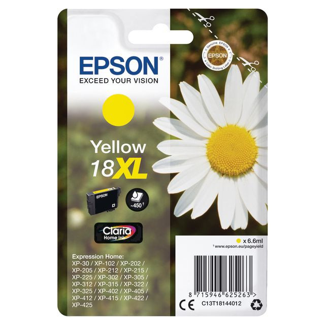 BildeBläckpatron EPSON C13T18144012 XL gul