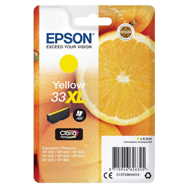 BildeBläckpatron EPSON C13T33644012 gul
