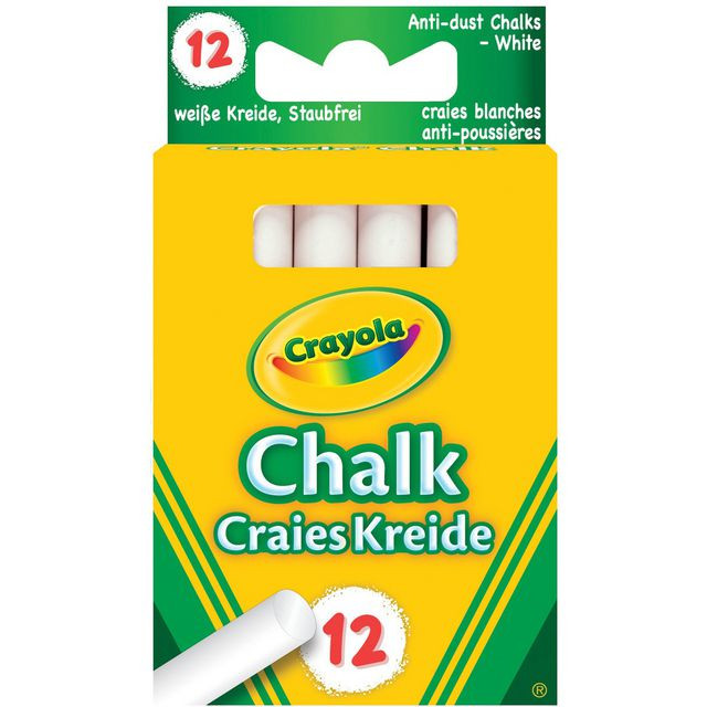 BildeTavelkrita CRAYOLA vit 12/fp