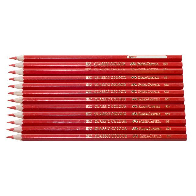 BildeFärgpenna FABER-CASTELL röd 12/fp