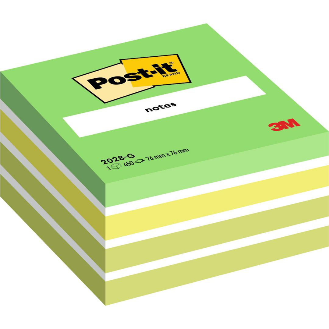 BildeNotes POST-IT kub 76x76mm grön/vit