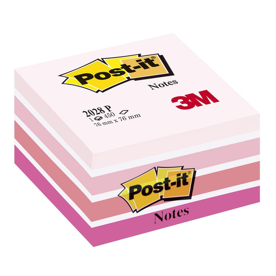 BildeNotes POST-IT kub 76x76mm rosa/vit