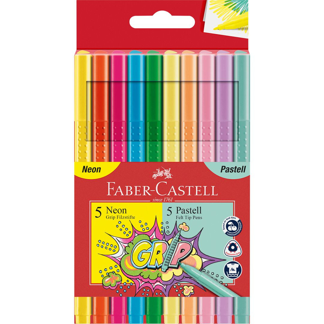 BildeFiberpenna FABER neon och pastell 10/fp