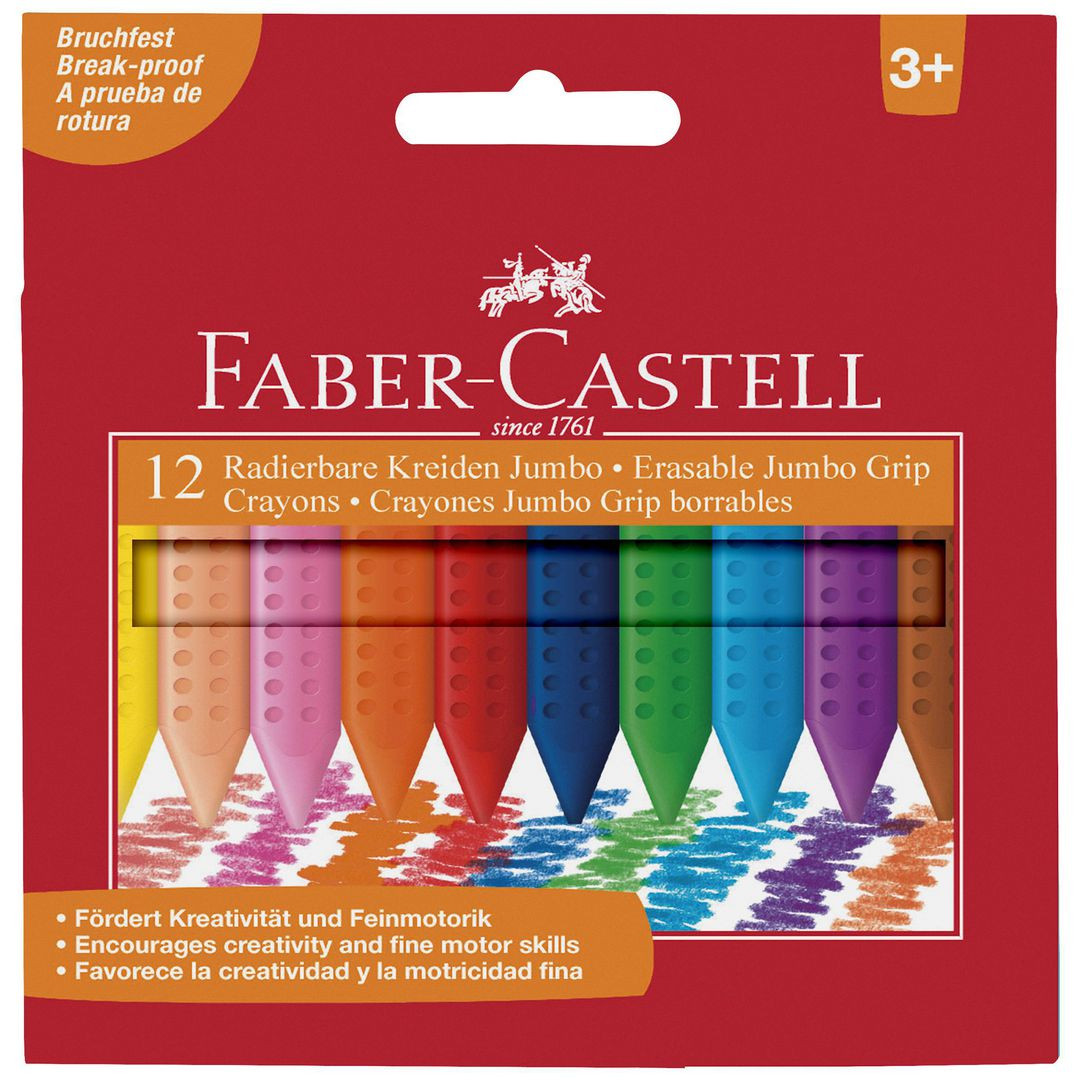 BildePlastkrita FABER CASTELL trekantig 12/fp