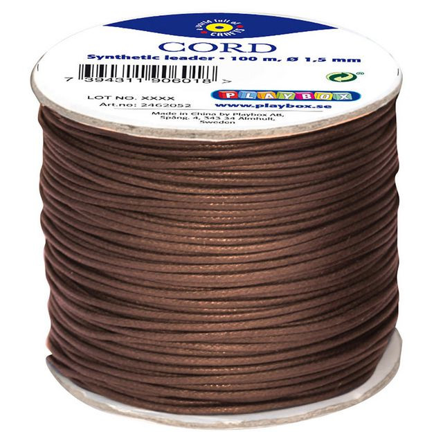 BildeSnöre konstläder brun 100 m