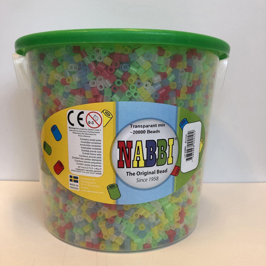 BildeNabbipärlor transp mix färg 20000/fp