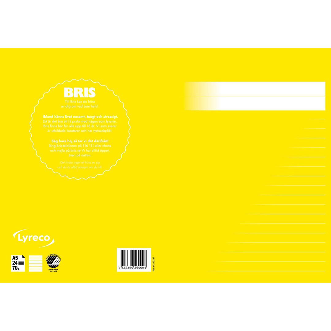 BildeSkrivhäfte A5 linjerat 8,5mm gul