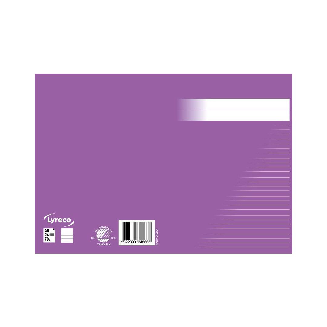 BildeSkrivhäfte A5 linjerat 5+5+5+7mm lila