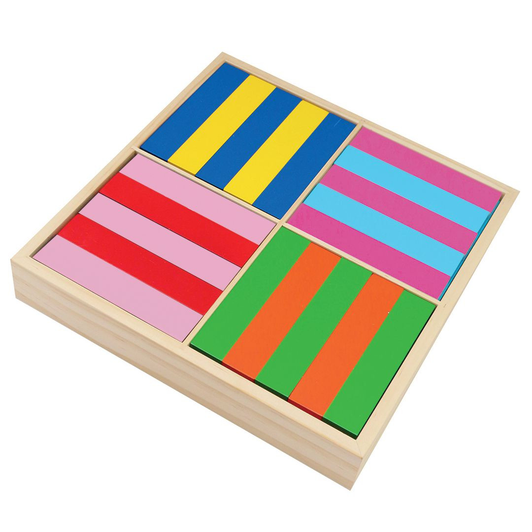 BildeByggklossar trä färg 12x2,5x0,8cm 100st