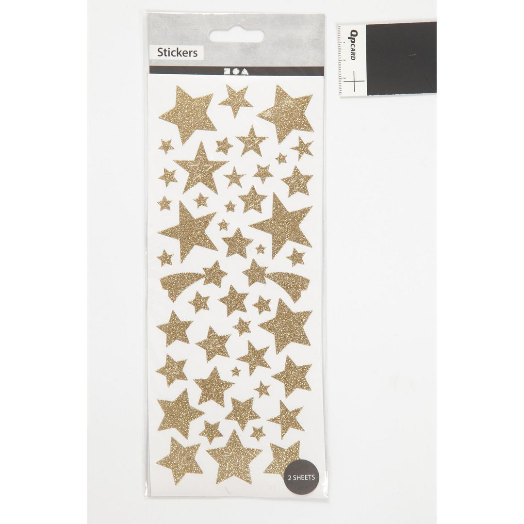 BildeGlitterstickers guld stjärnor 110/fp