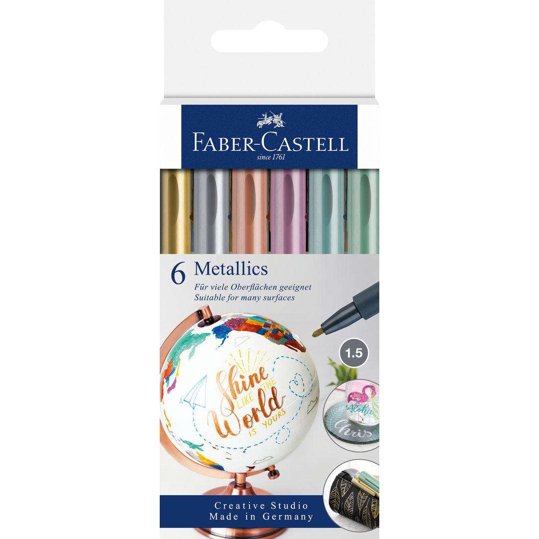 BildeFiberpenna FABER CASTELL Metallics 6/fp