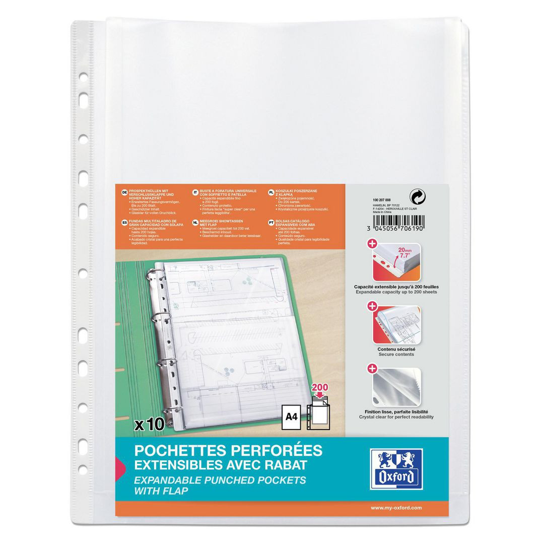 BildePlastficka OXFORD bälg med klaff 10/fp