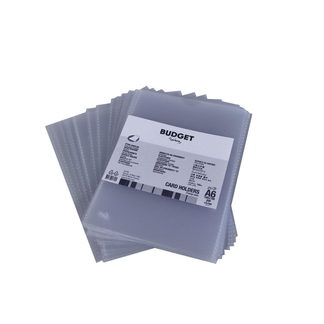 BildePlastfodral LYRECO budget A6 0,13 25/fp