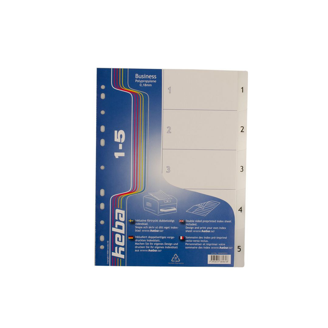 BildePlastregister KEBA A4 PP 1-5
