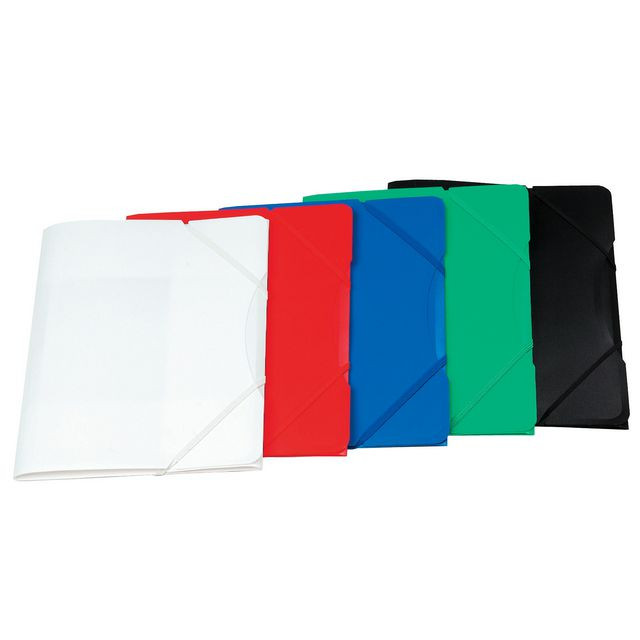 BildeGummibandsmapp plast 3-klaff A4 vit