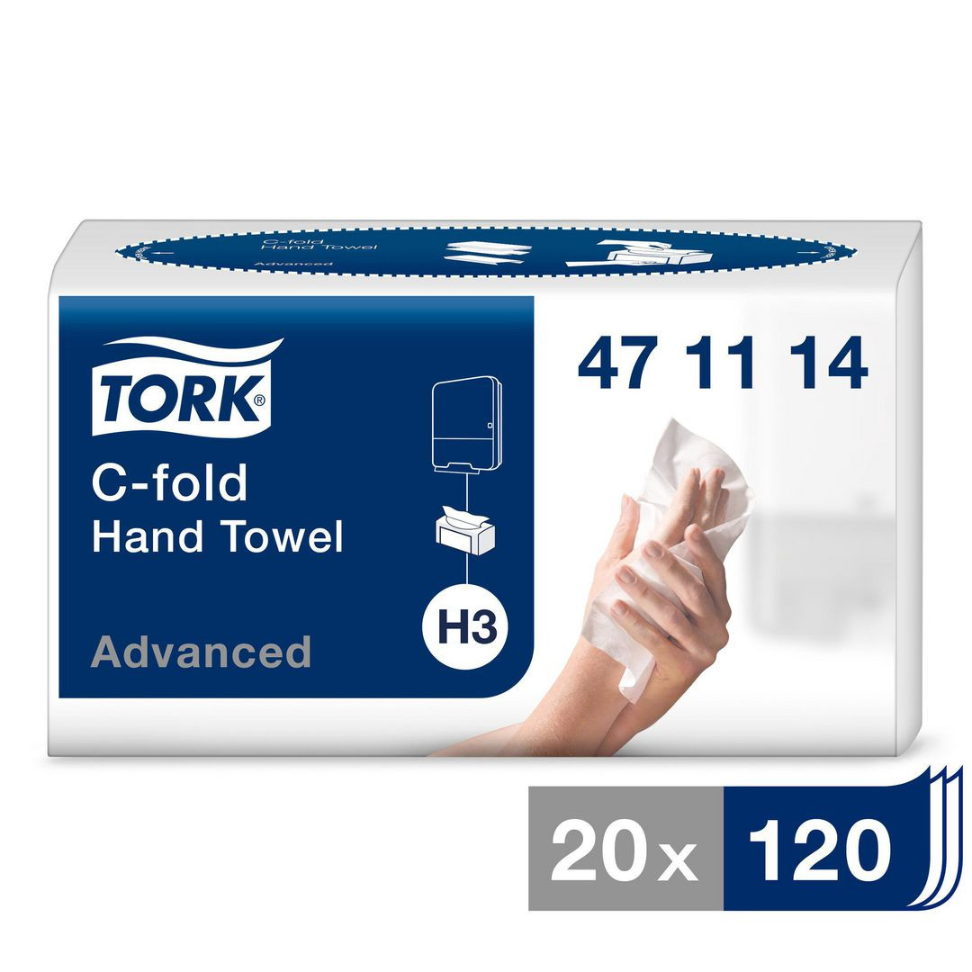 BildeHandduk TORK Adv H3 2-lag vit 2400/fp