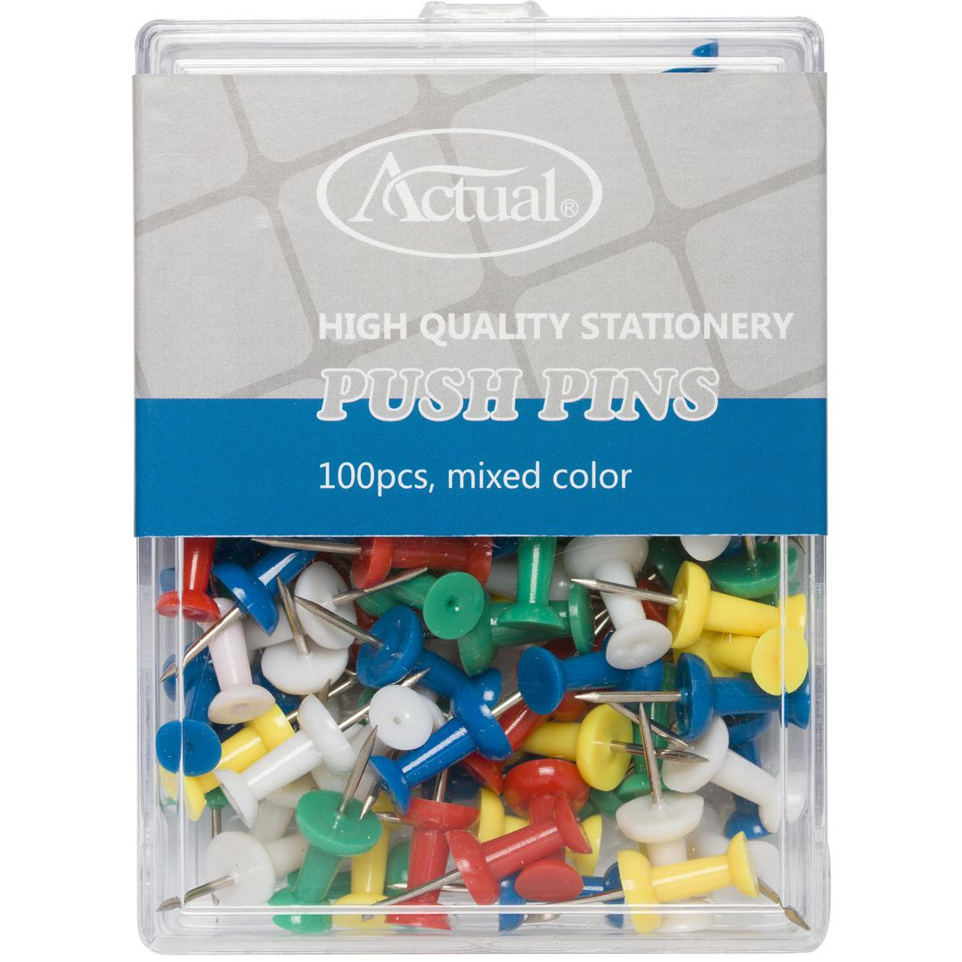 BildeKartnål ACTUAL cylindf. sort färg100/fp