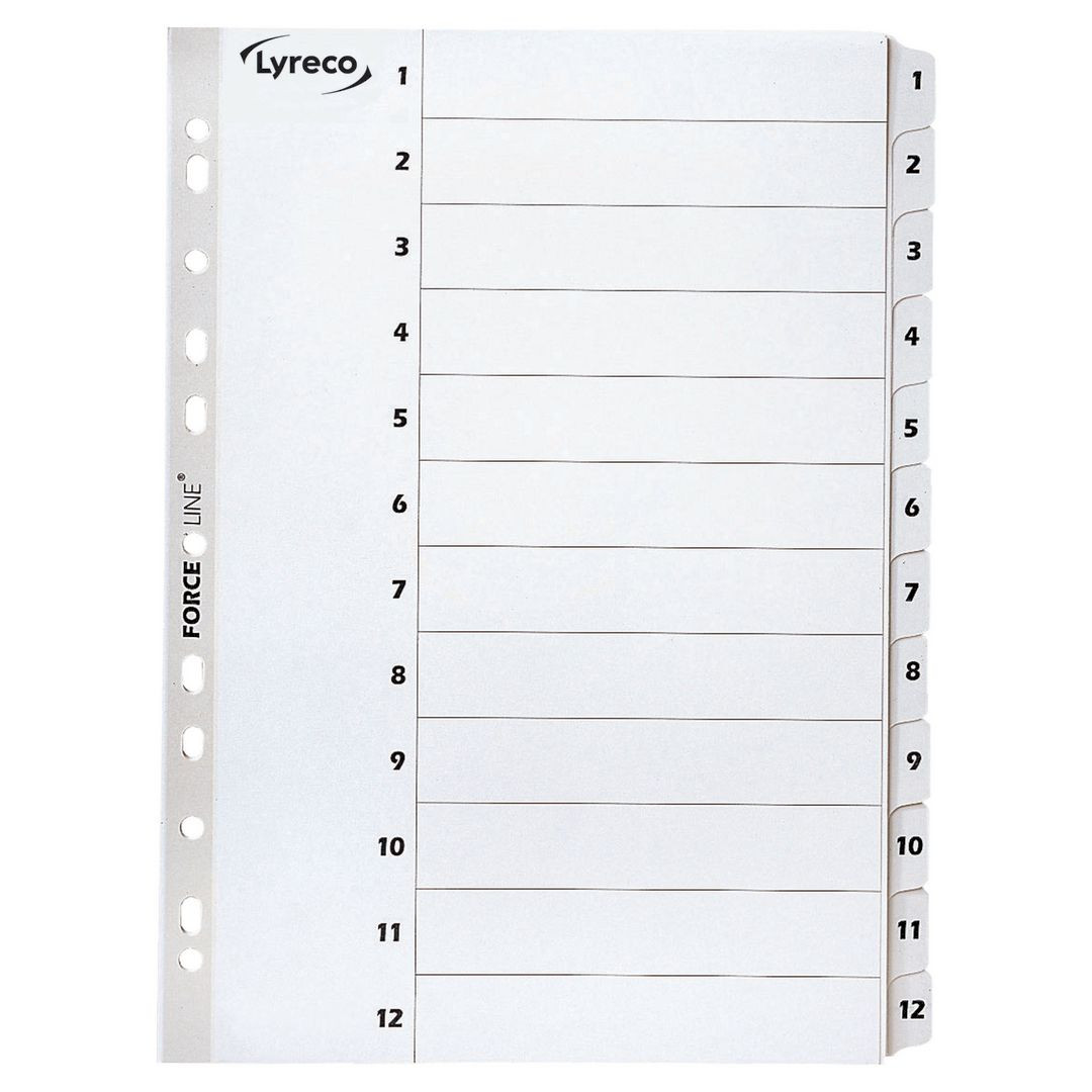 BildeKartongregister LYRECO A4 1-12 vit