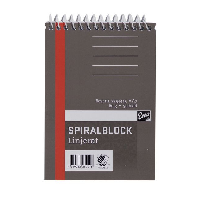BildeSpiralblock A7 60g 50 blad linjerat