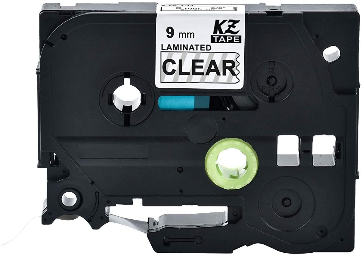 Brother Tape, erstatter Brother P-Touch TZ-121 Sort På Klar 9mm (8m)