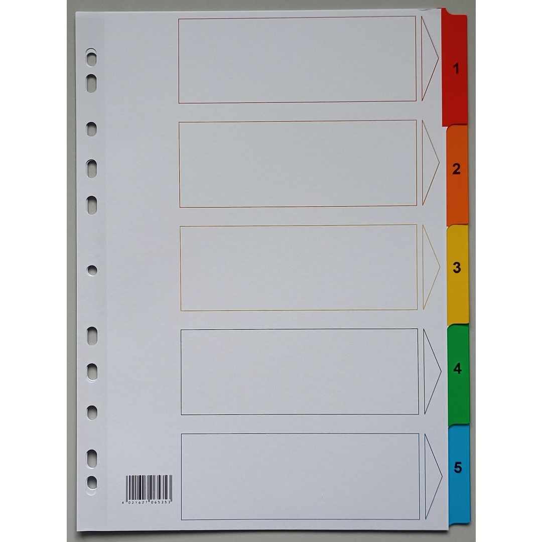 BildeKartongregister PLASTOREG A4 170g 1-5