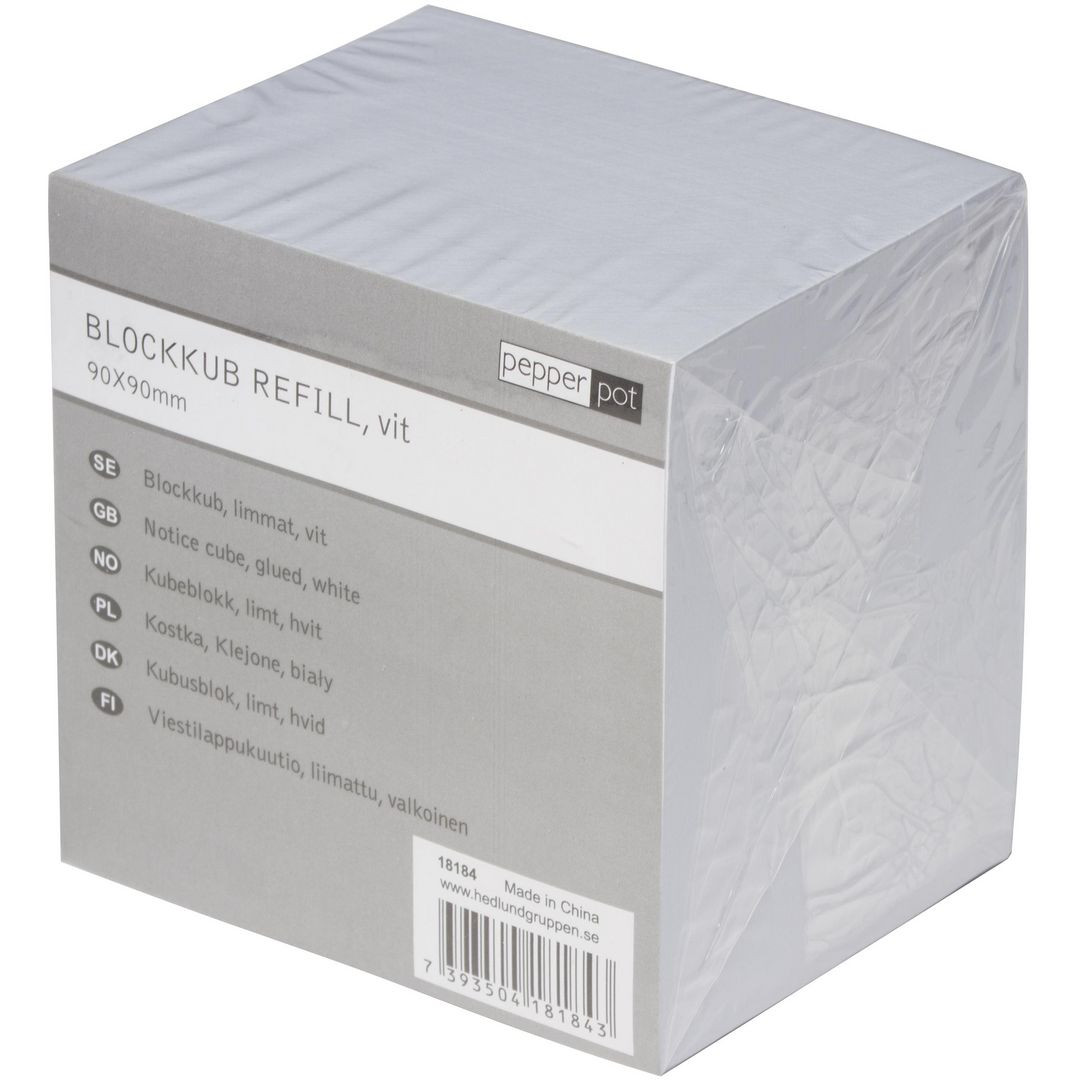 BildeBlockkub Pepperpot 90x90 800ark vit