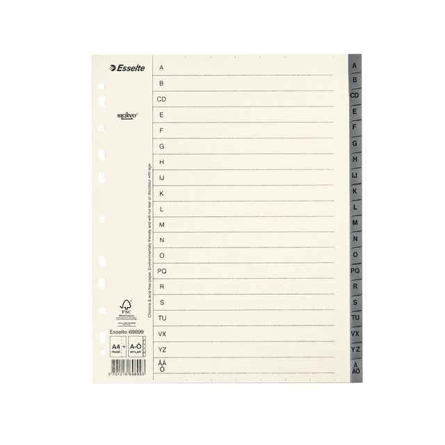 BildePappregister Servo System A4+ A-Ö grå
