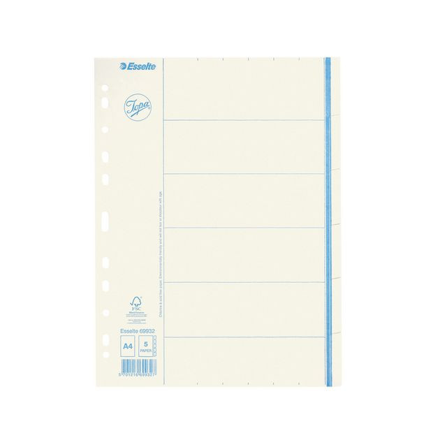 BildePappregister JOPA A4 5 flik otr.