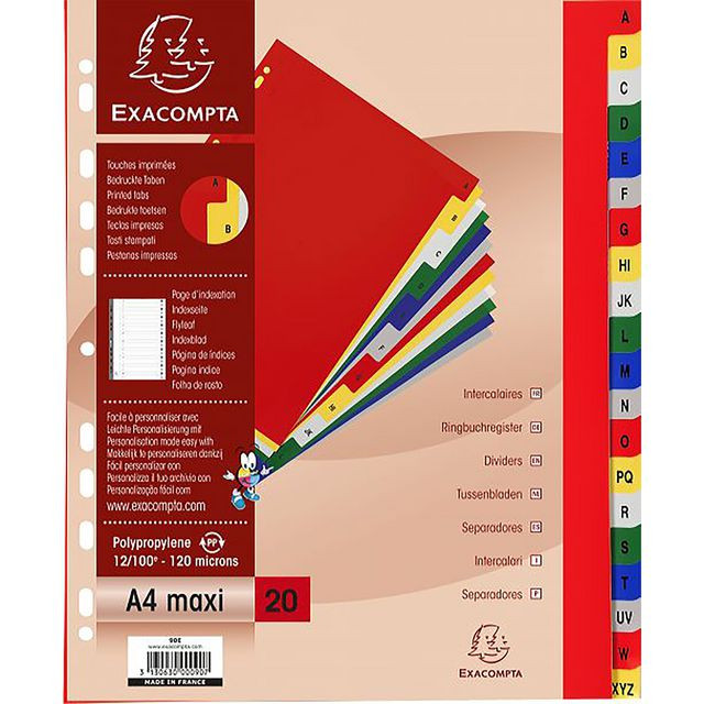 BildePlastregister EXACOMPTA PP A4+ A-Z f.f