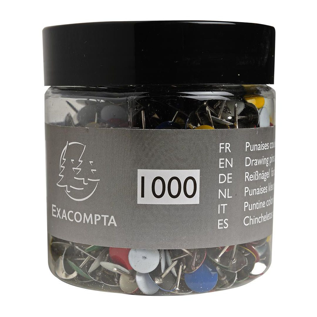 BildeHäftstift EXACOMPTA sort.färger 1000/fp