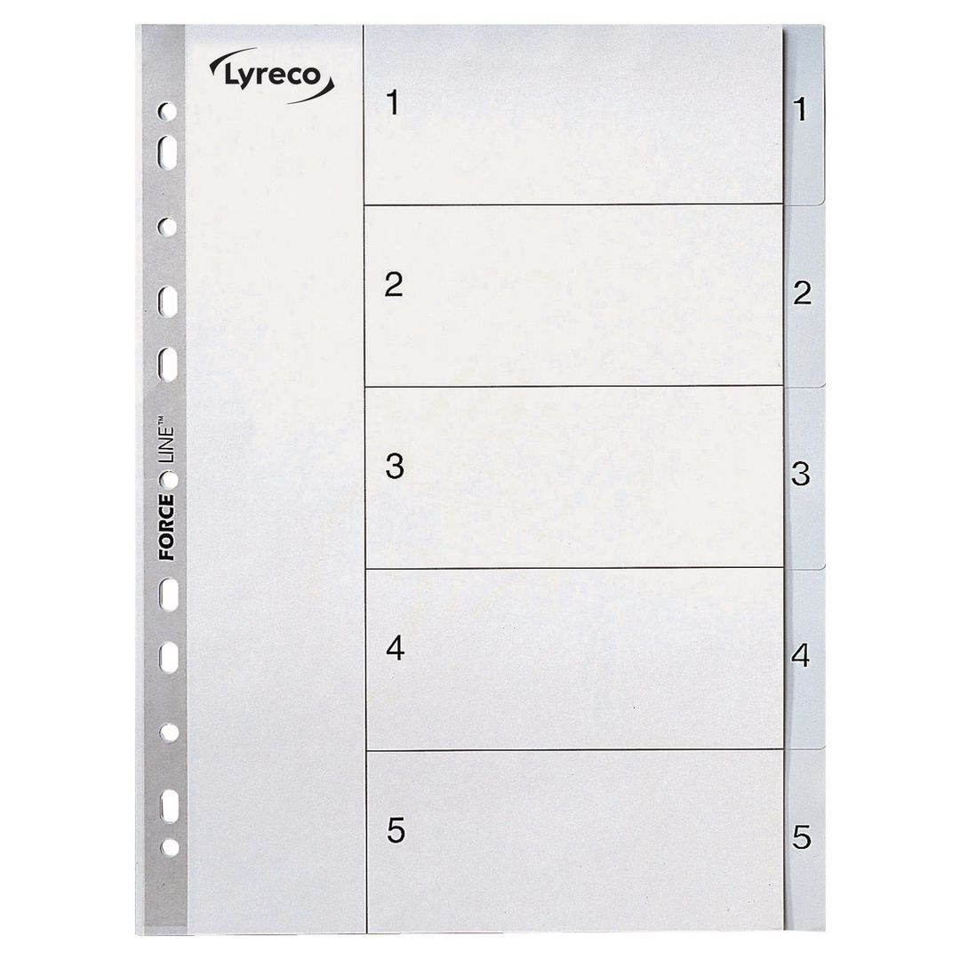 BildePlastregister LYRECO A4 PP 1-5 grå