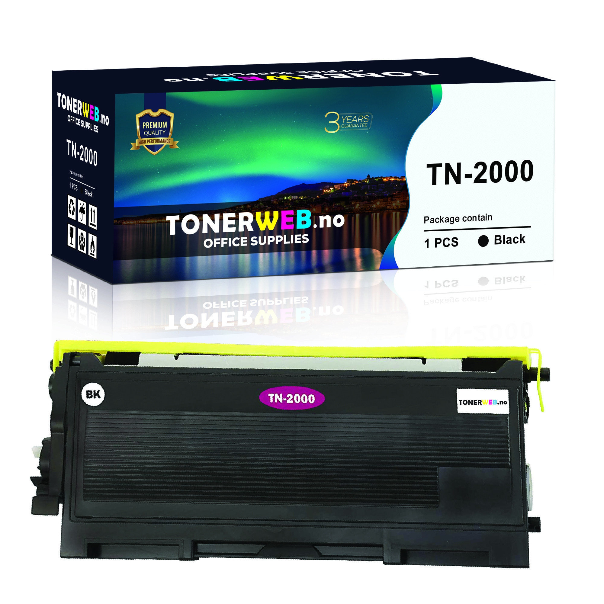 BildeBrother TN2000 BK (svart) toner 2500 sider - kompatibel