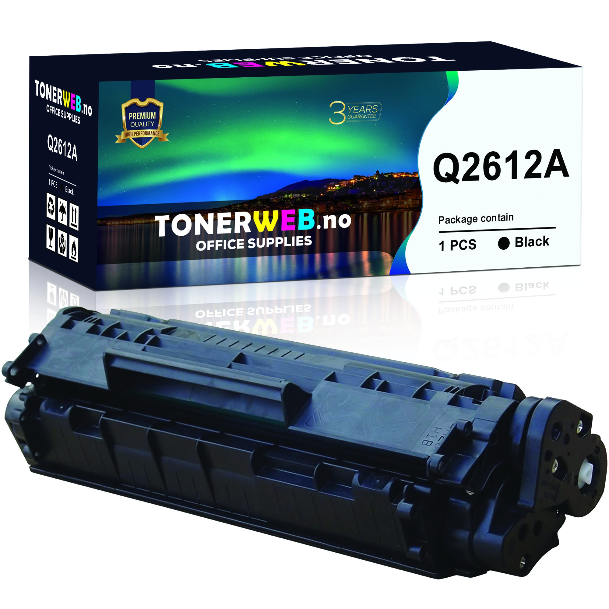 BildeHP 12A BK (svart) toner 2000 sider - kompatibel
