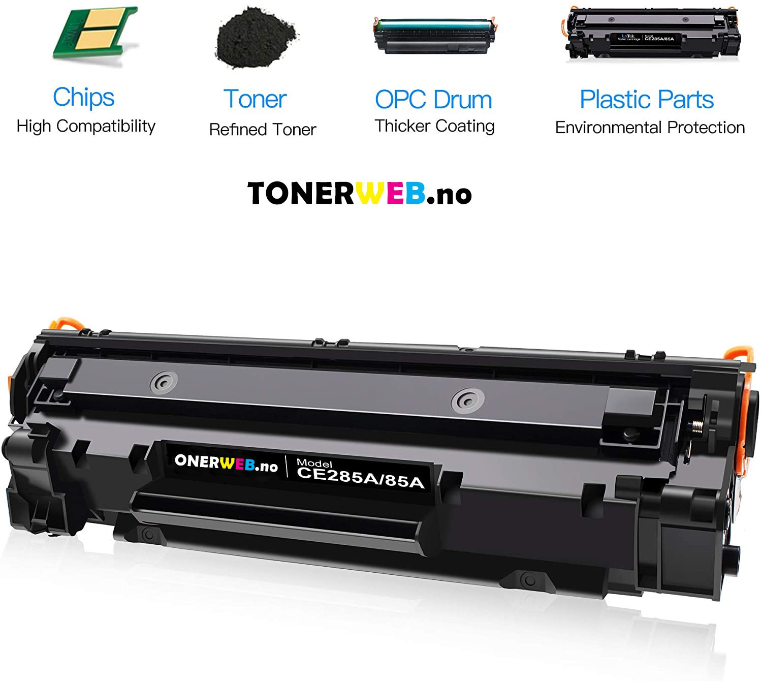 HP 85A BK (svart) toner 1600 sider - kompatibel